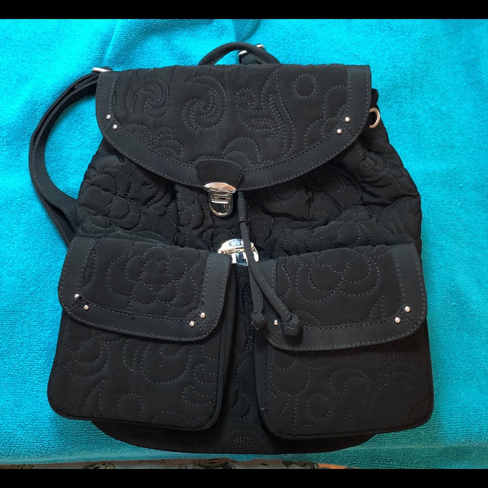 Vera Bradley Black Microfiber Backpack
